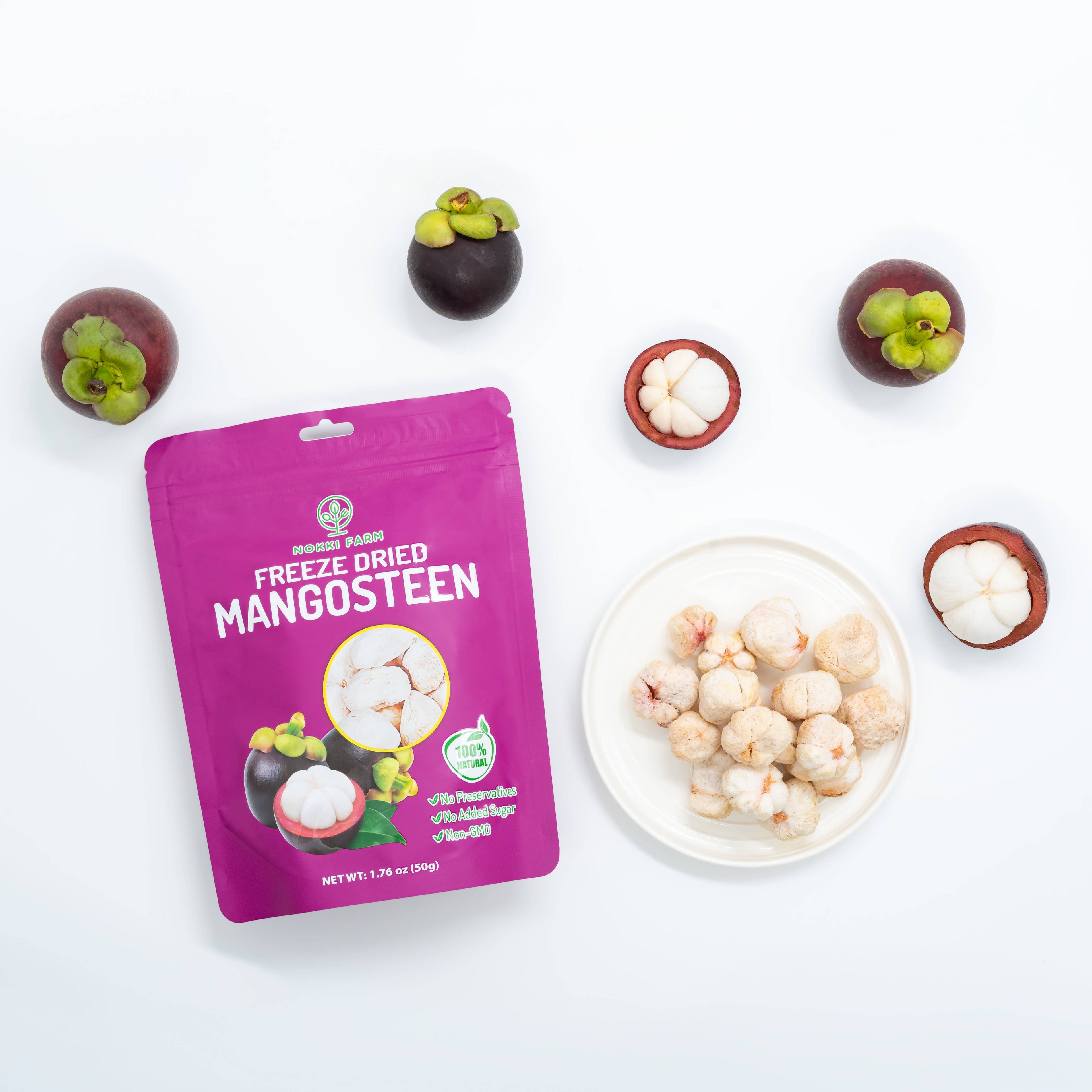 NOKKI FARM Freeze Dried Mangosteen Crisps - No Added Sugar