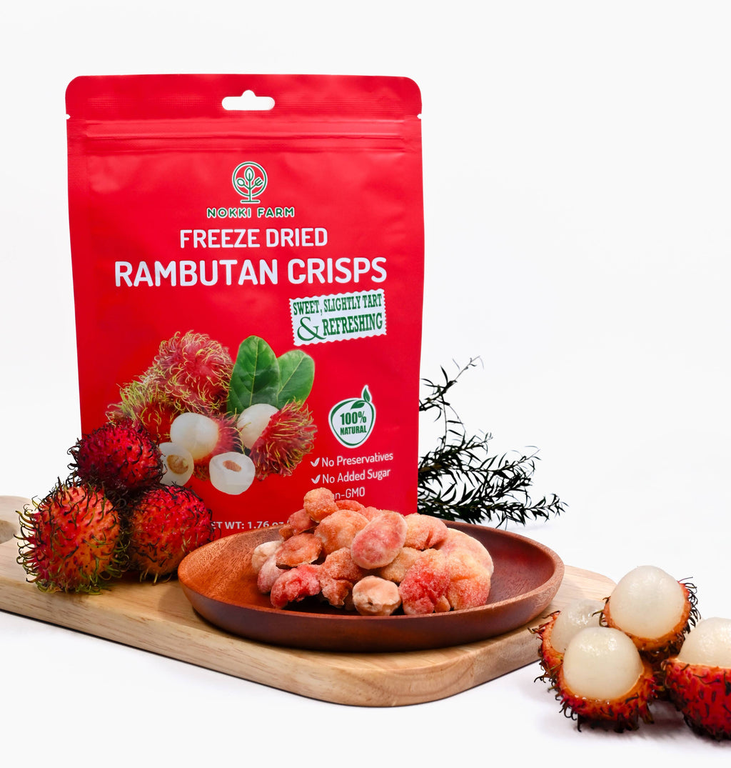 NOKKI FARM Freeze Dried Rambutan Crisps - No Added Sugar