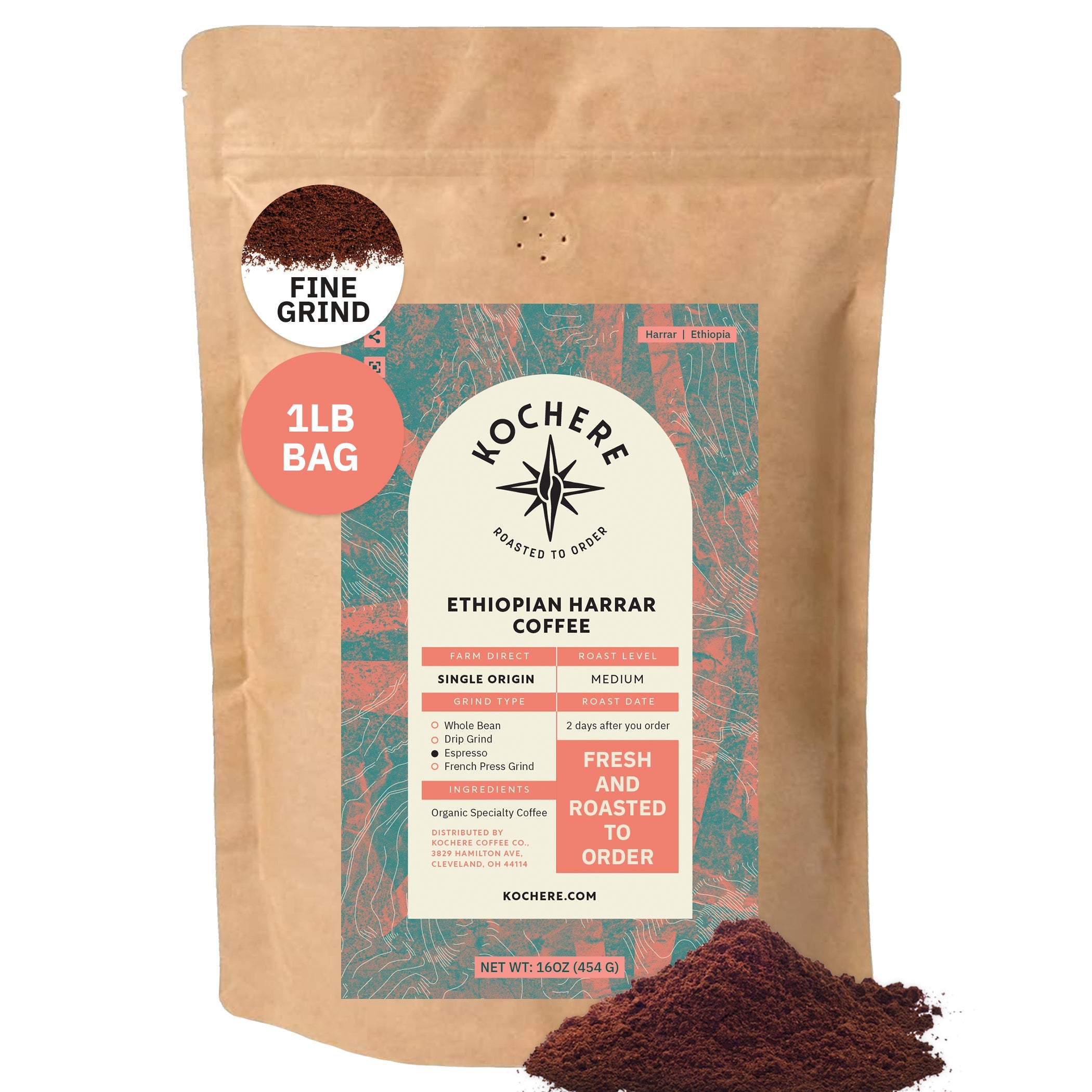 Ethiopian Harrar Natural Medium Roast Coffee