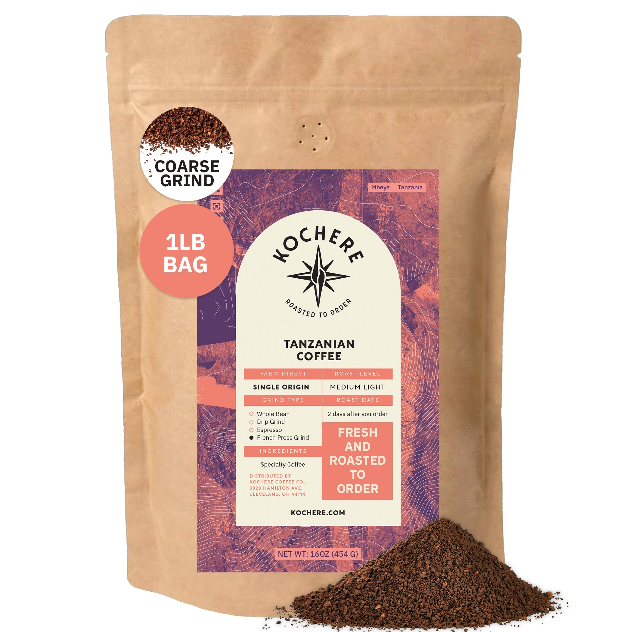 Tanzanian Mbeya AB Medium-Light Roast Coffee