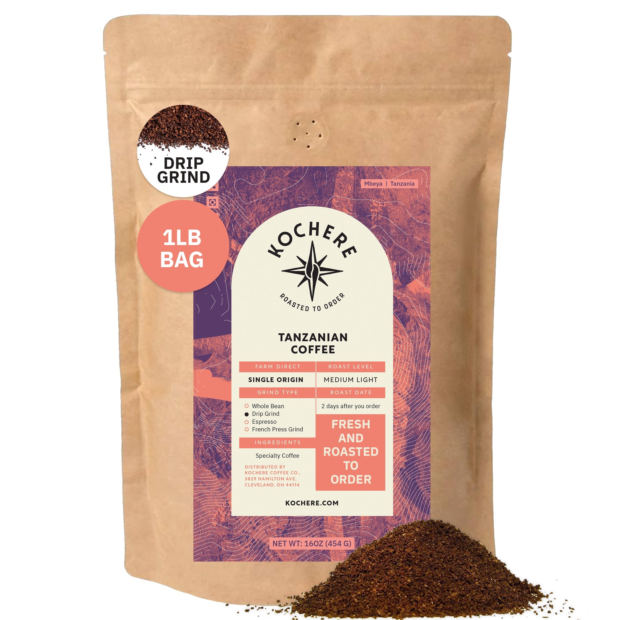 Tanzanian Mbeya AB Medium-Light Roast Coffee