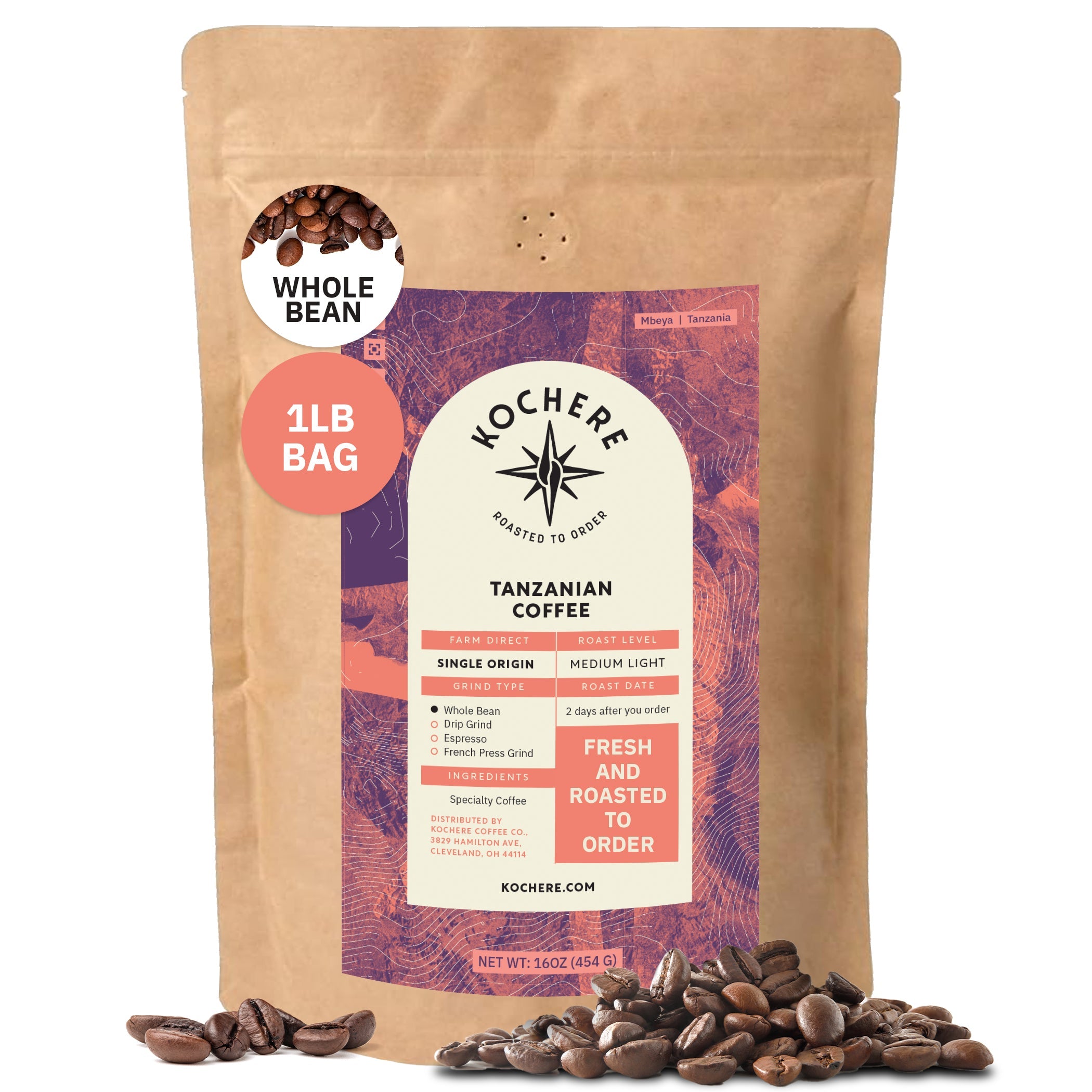 Tanzanian Mbeya AB Medium-Light Roast Coffee