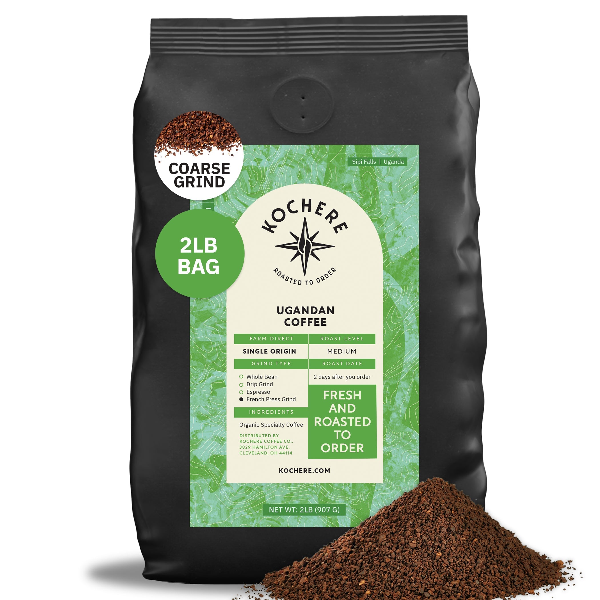 Ugandan Sipi Falls Single Origin, Organic Medium Roast Coffee