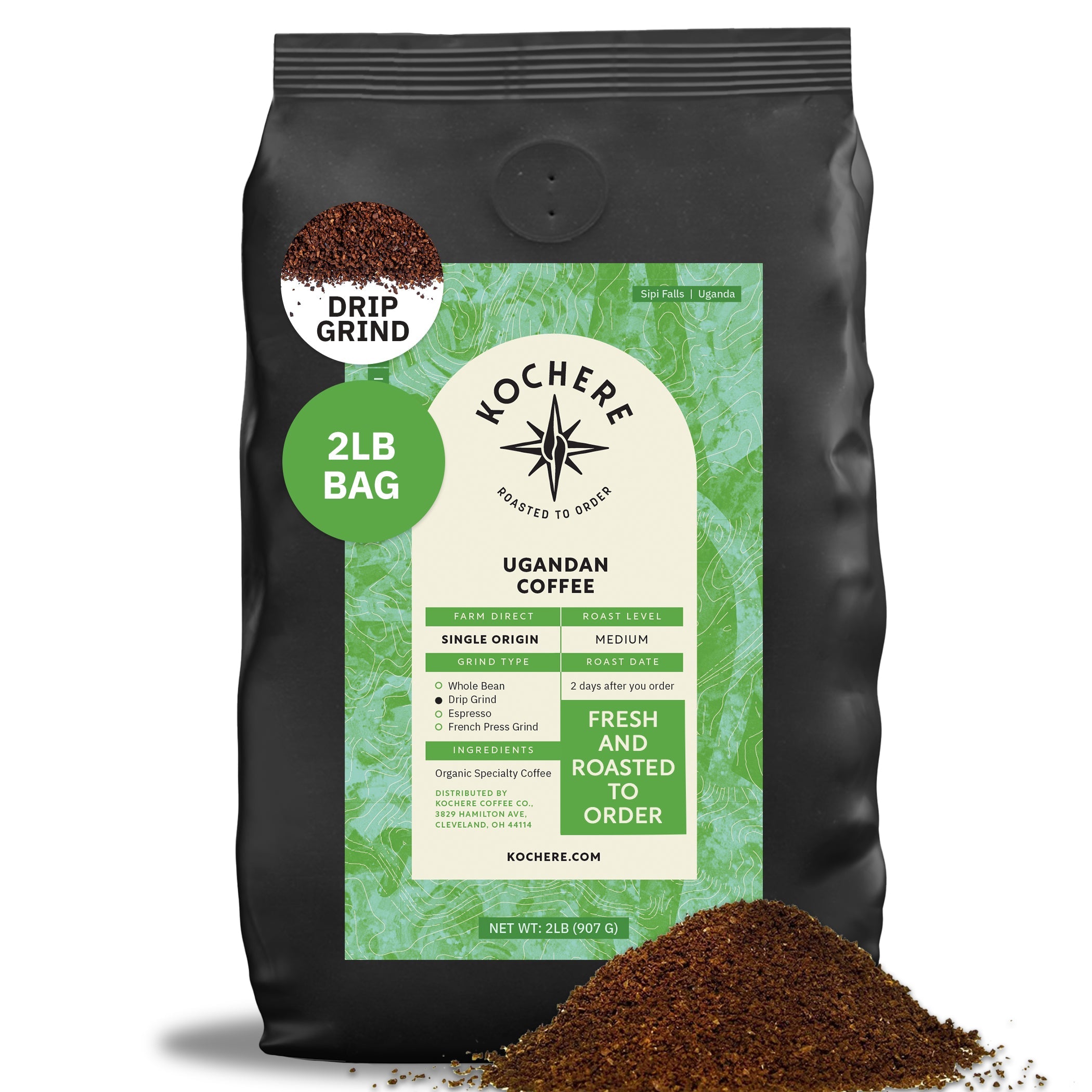 Ugandan Sipi Falls Single Origin, Organic Medium Roast Coffee