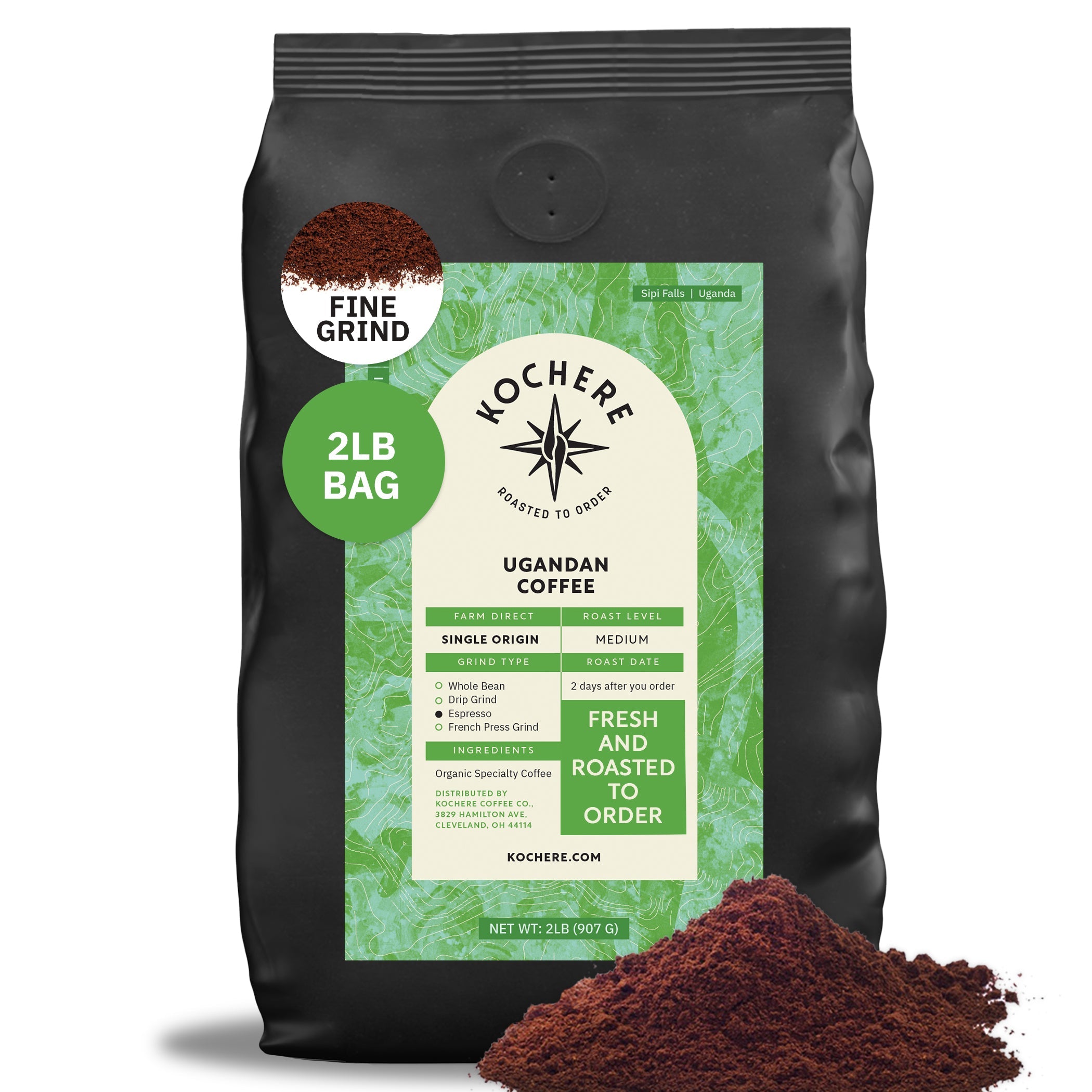 Ugandan Sipi Falls Single Origin, Organic Medium Roast Coffee