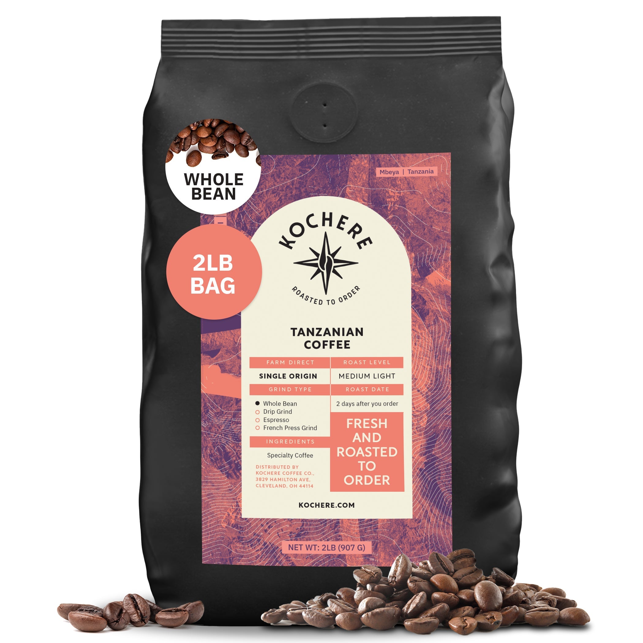 Tanzanian Mbeya AB Medium-Light Roast Coffee