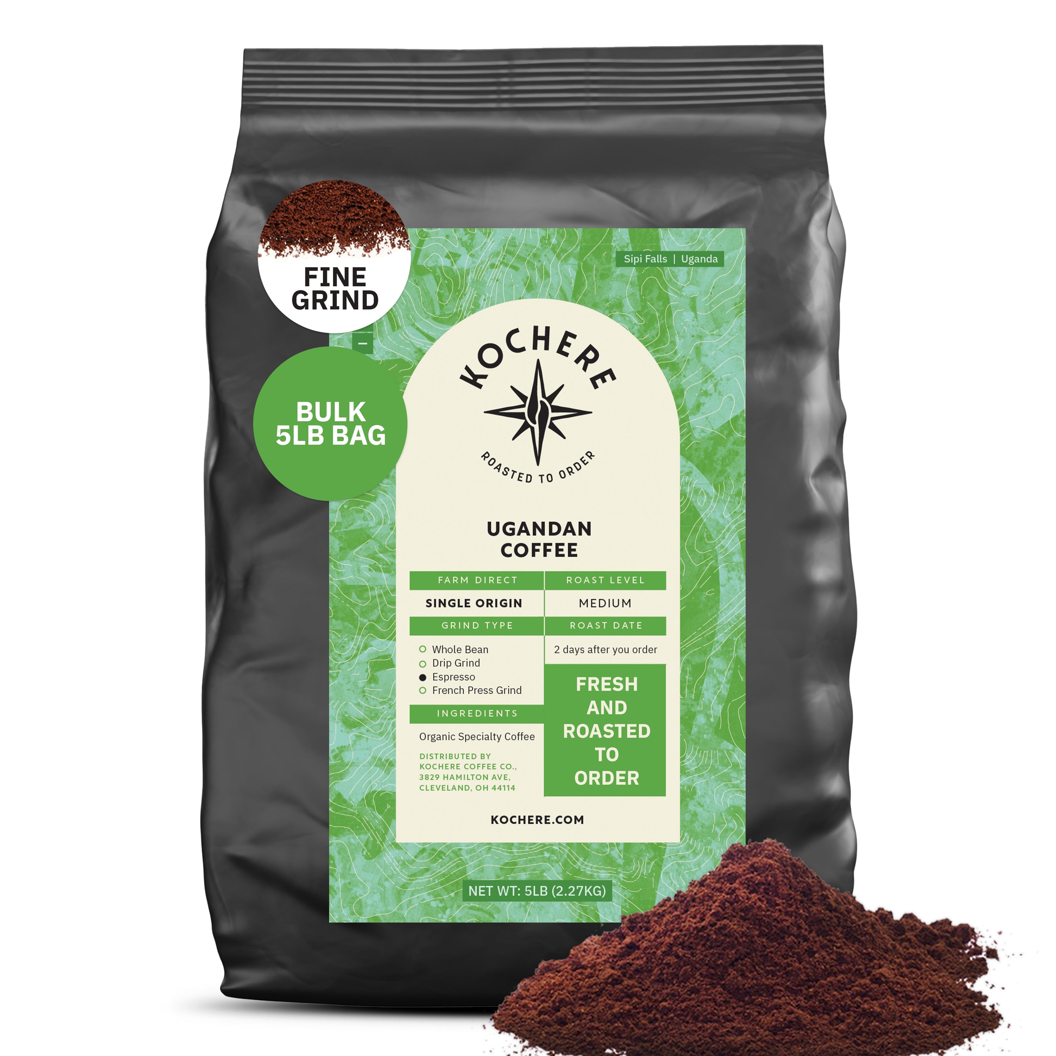 Ugandan Sipi Falls Single Origin, Organic Medium Roast Coffee