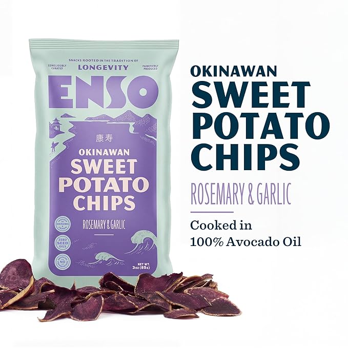 Okinawan Sweet Potato Chips, Rosemary & Garlic