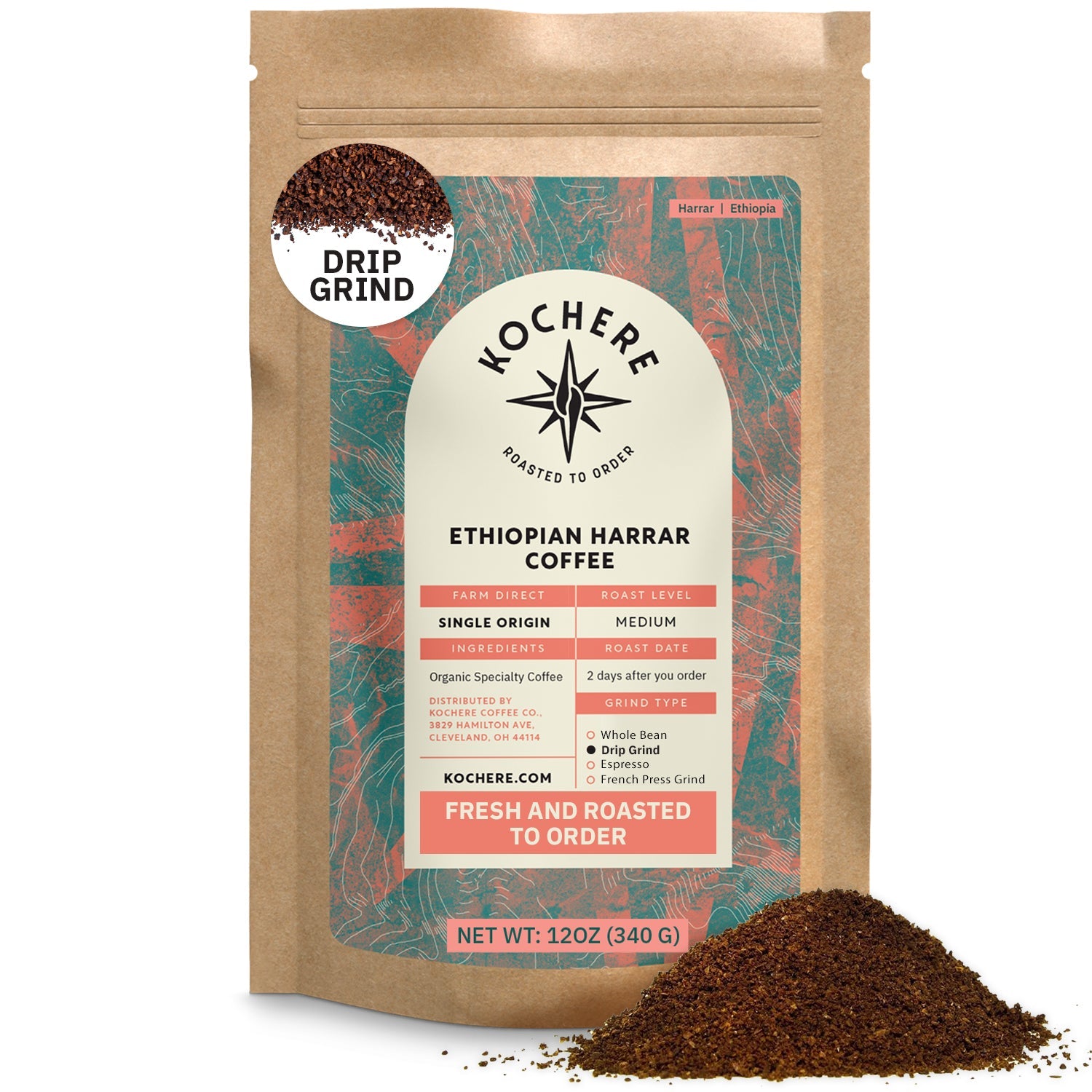 Ethiopian Harrar Natural Medium Roast Coffee