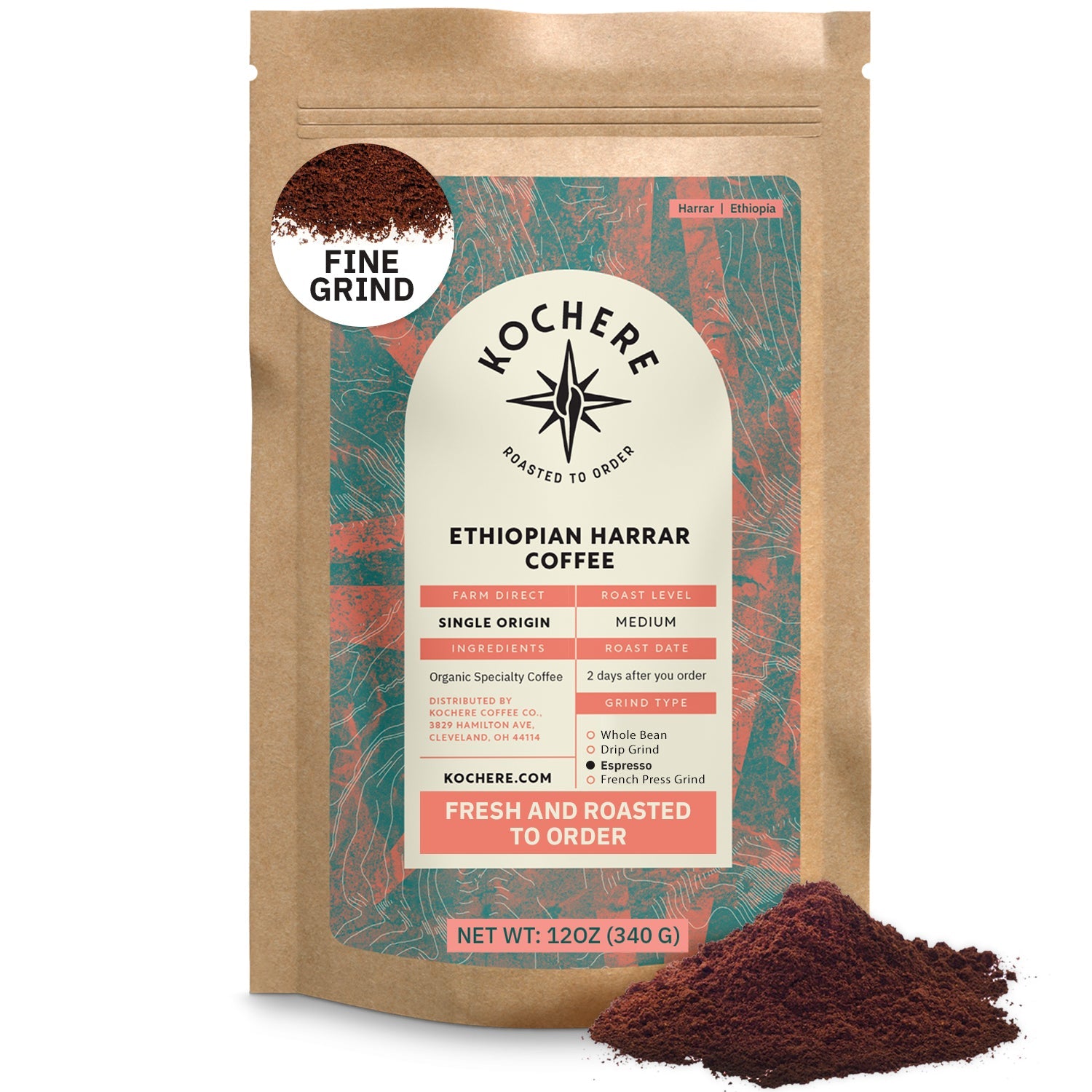 Ethiopian Harrar Natural Medium Roast Coffee