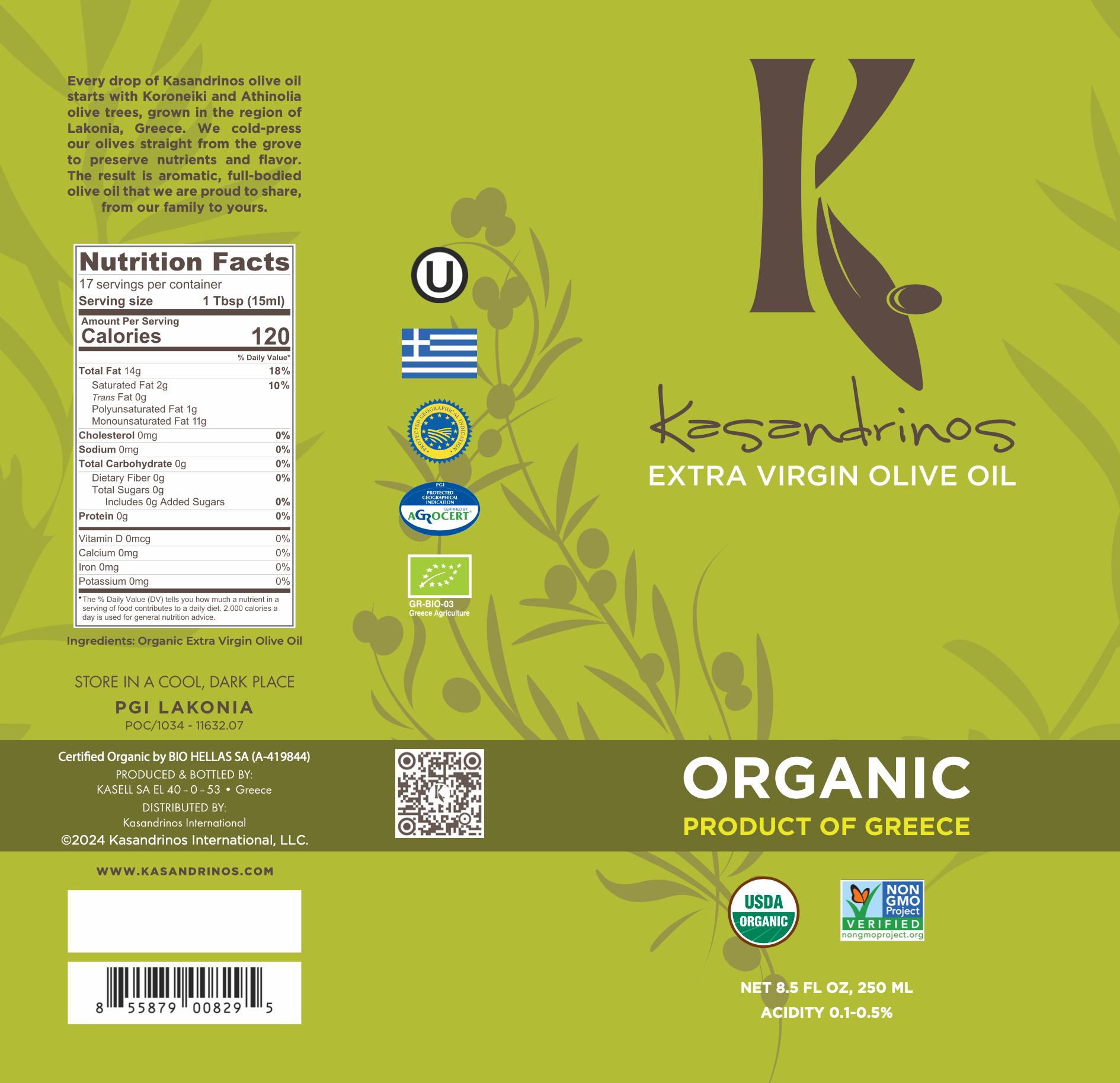 Kasandrinos Organic Extra Virgin Olive Oil