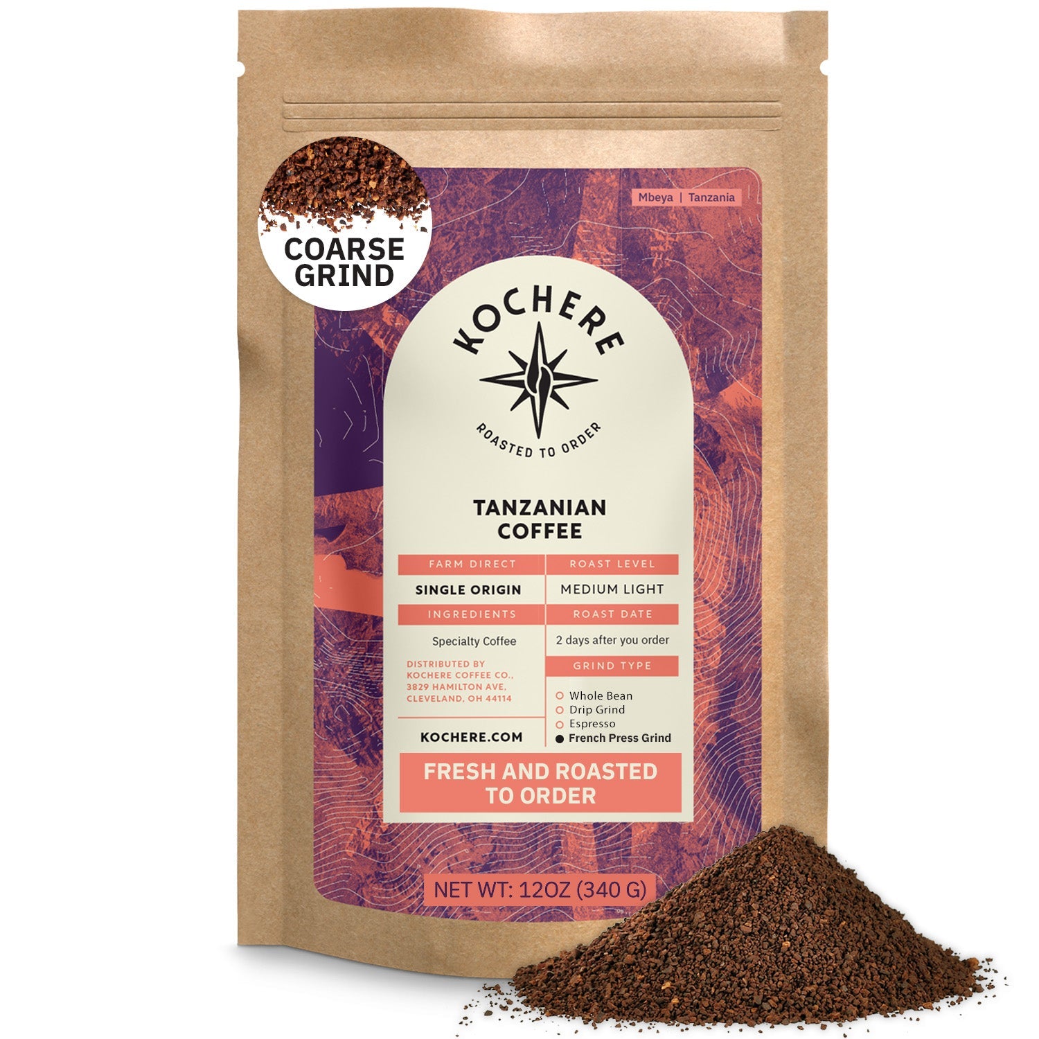 Tanzanian Mbeya AB Medium-Light Roast Coffee