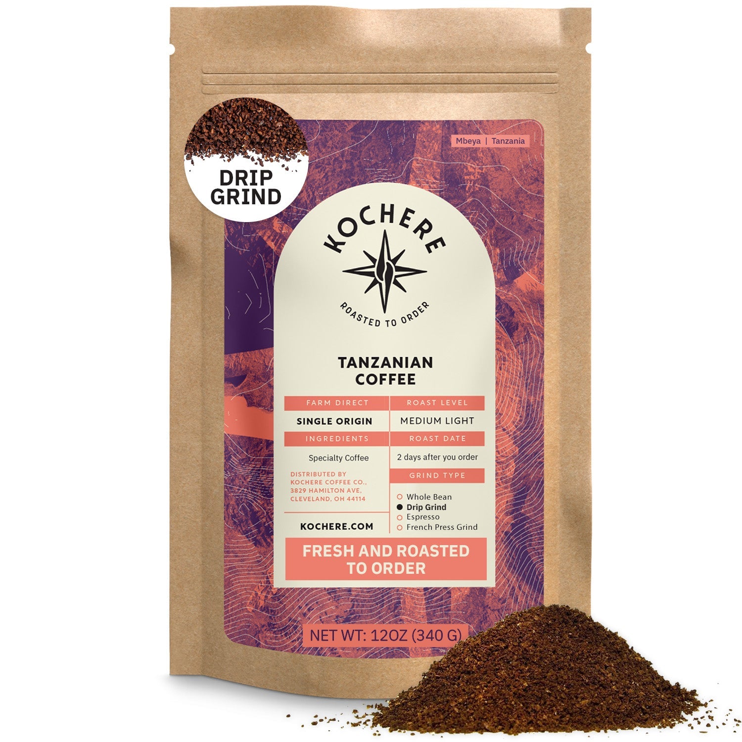 Tanzanian Mbeya AB Medium-Light Roast Coffee