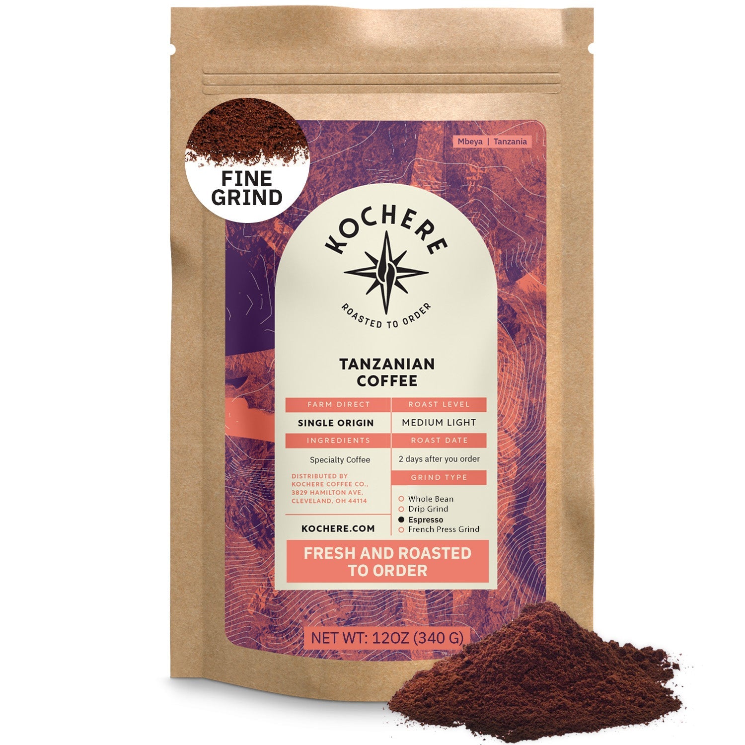 Tanzanian Mbeya AB Medium-Light Roast Coffee
