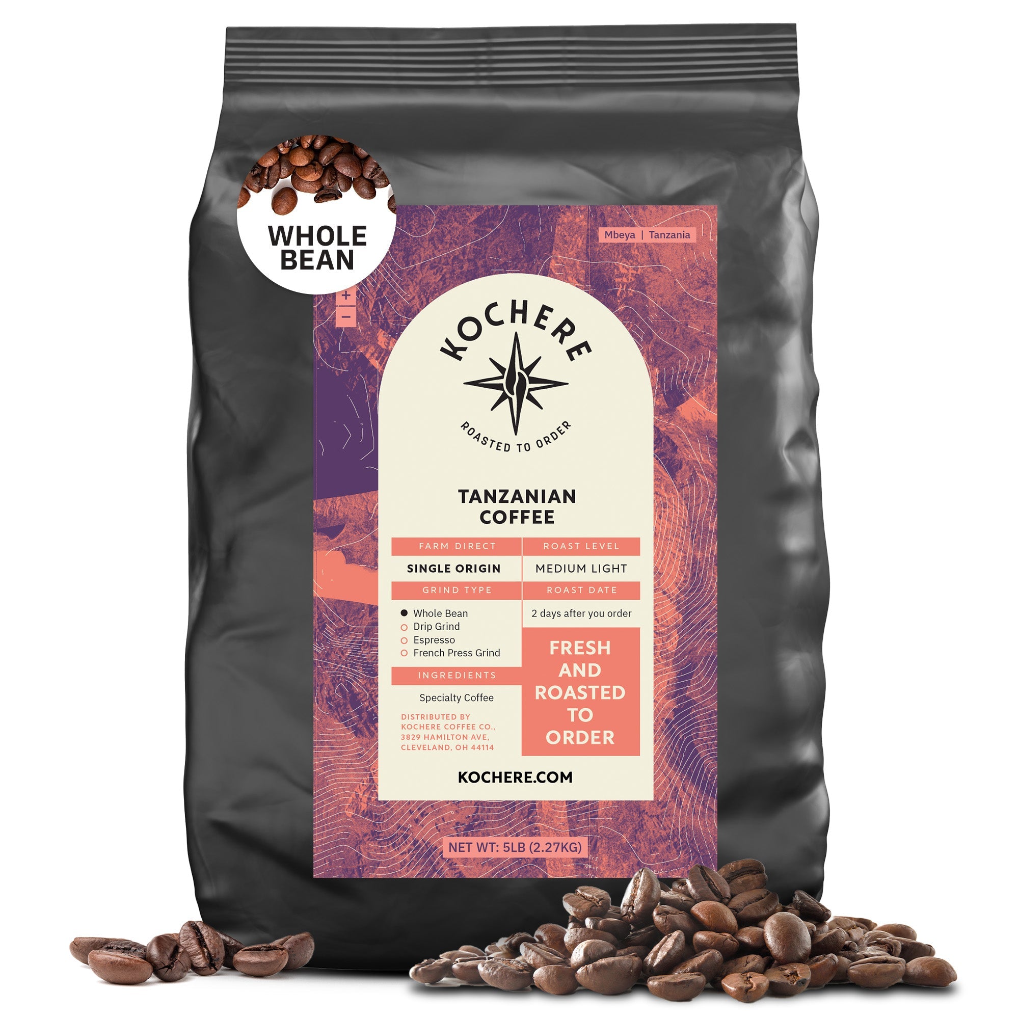 Tanzanian Mbeya AB Medium-Light Roast Coffee