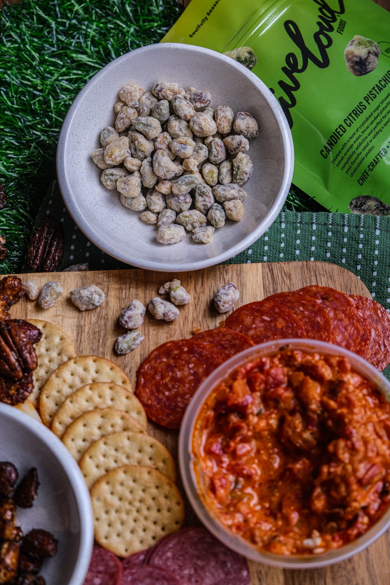 Orange-infused candied pistachios