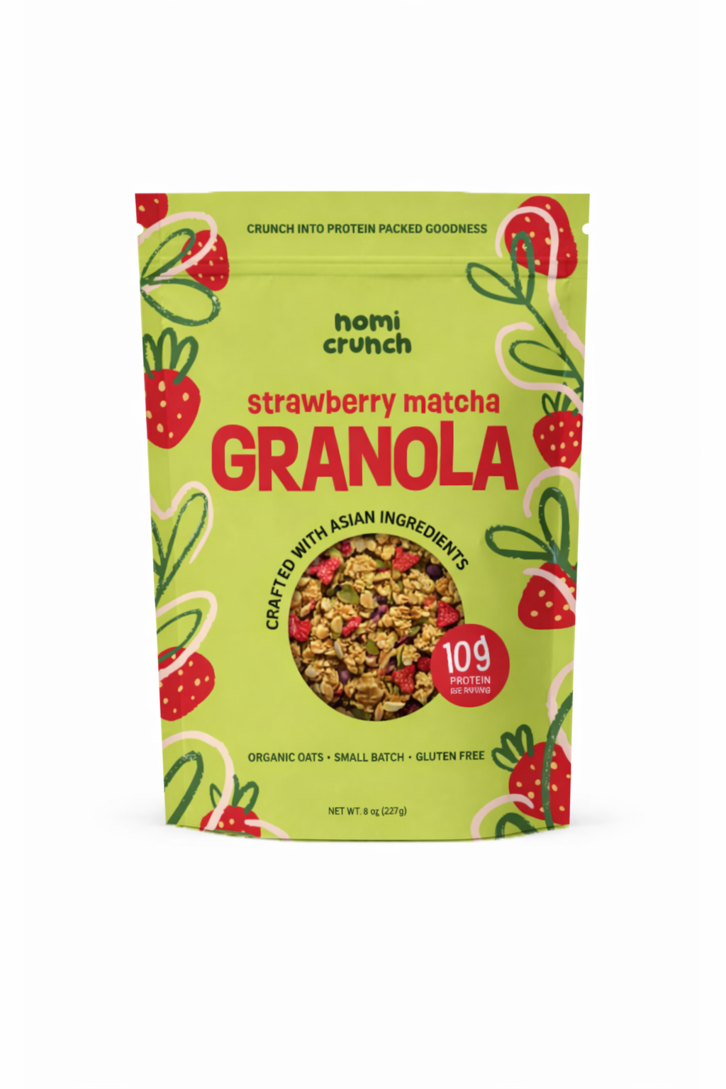 Nomi Crunch Strawberry Matcha granola