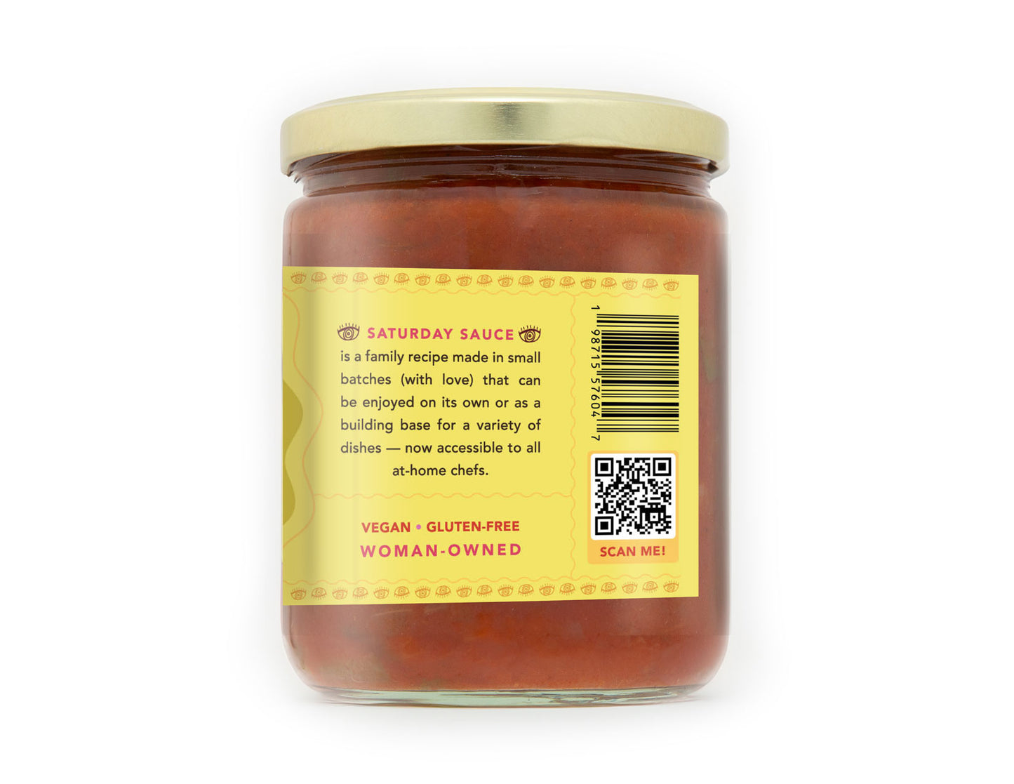 Sababa Foods Saturday Sauce Mild 16 oz jar, right side
